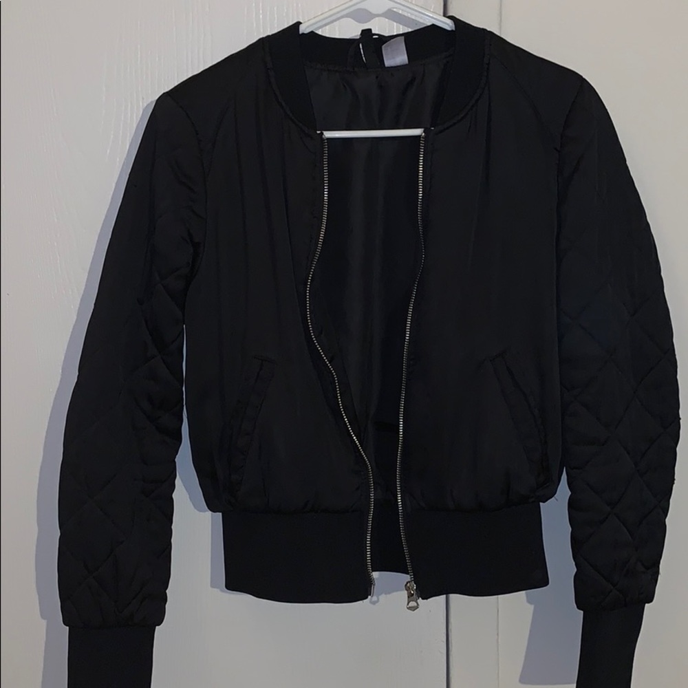 Black bomber jacket